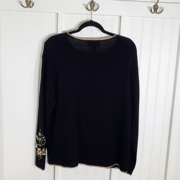 TIARA International Vintage Button Down Cardigan Sweater Embroid Flowers… - Picture 10 of 14